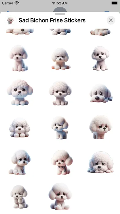 Tangkapan skrin Sad Bichon Frise Stickers
