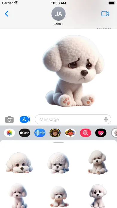 Tangkapan skrin Sad Bichon Frise Stickers