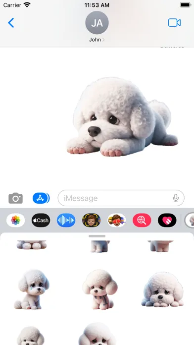 Tangkapan skrin Sad Bichon Frise Stickers