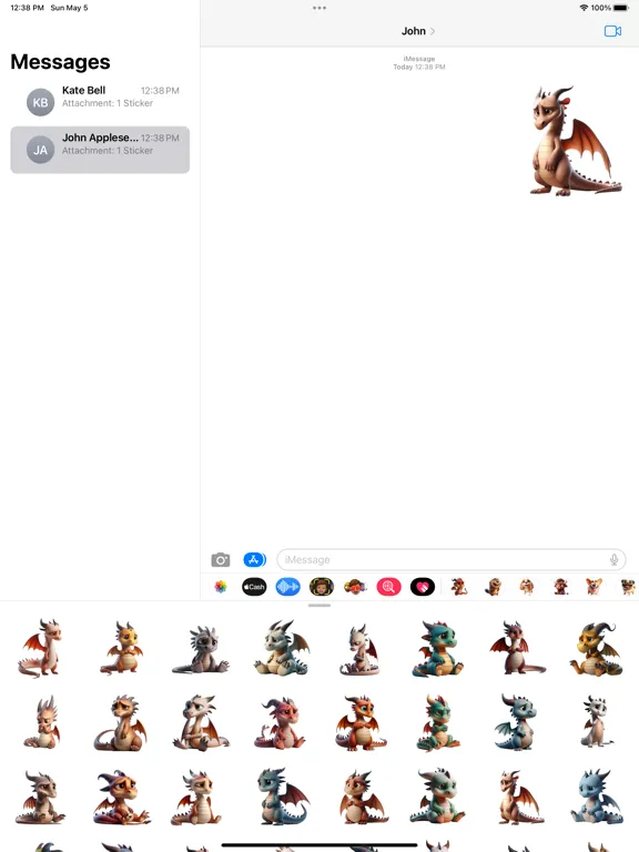 Captures d'écran de Sad Dragon Stickers iPad 
