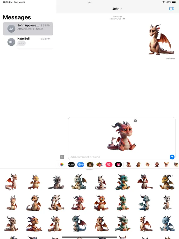 Captures d'écran de Sad Dragon Stickers iPad 