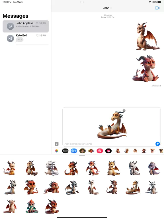 Captures d'écran de Sad Dragon Stickers iPad 