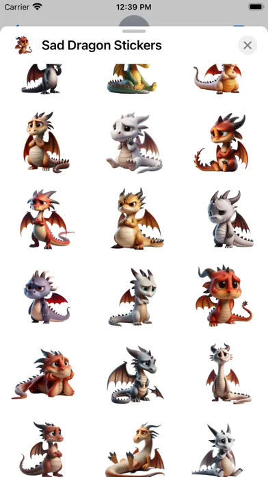 Captures d'écran de Sad Dragon Stickers