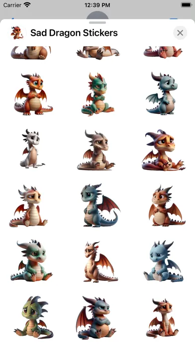 Captures d'écran de Sad Dragon Stickers