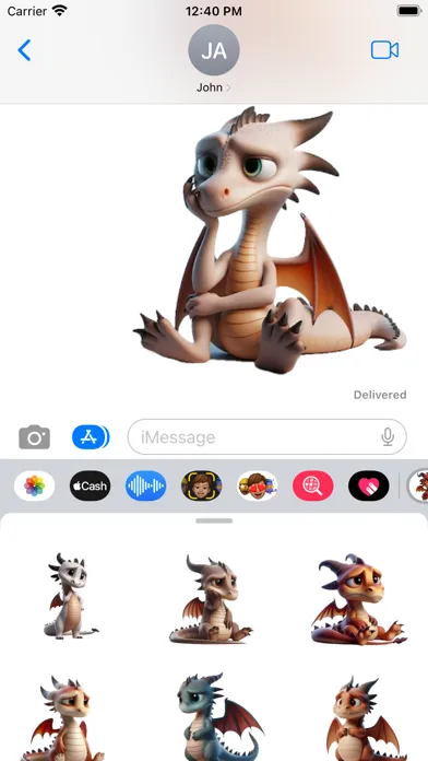 Captures d'écran de Sad Dragon Stickers