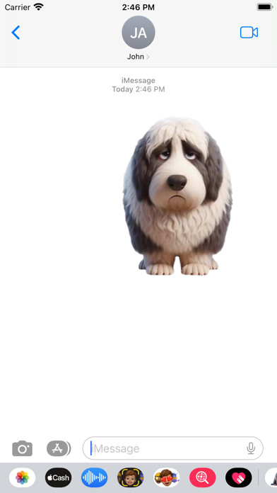 Sad English Sheepdog Stickers应用截图