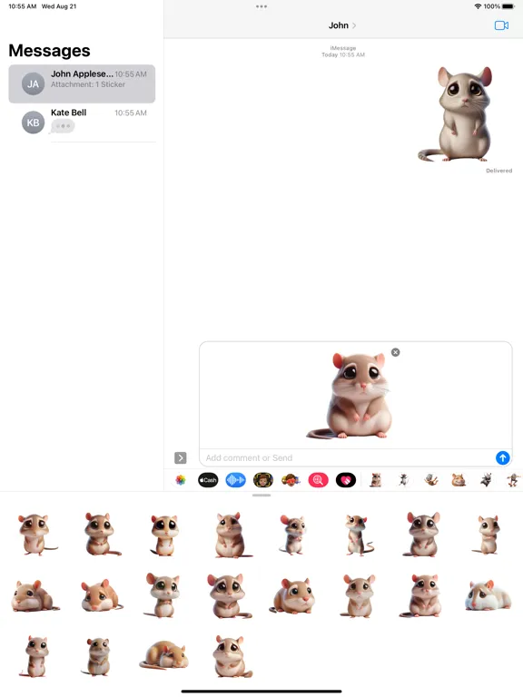 Sad Gerbil Stickers iPad  سکرین شاٹس