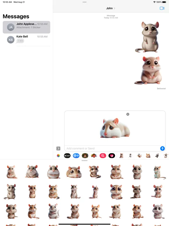 Sad Gerbil Stickers iPad  سکرین شاٹس