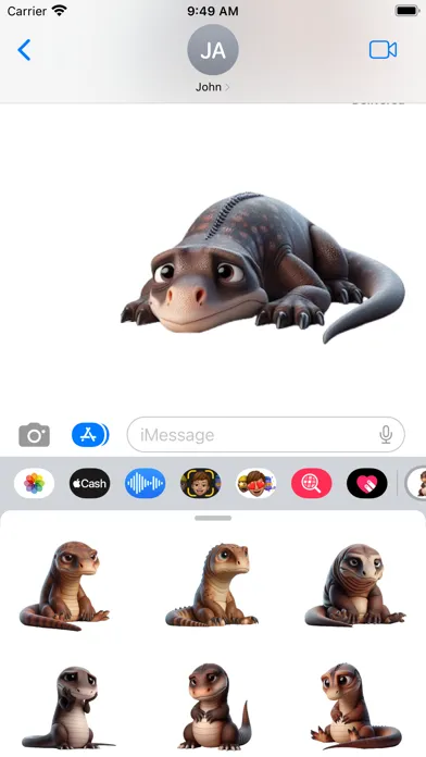 Sad Komodo Dragon Stickers स्क्रीनशॉट