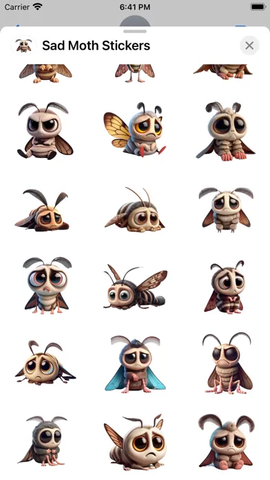 Tangkapan skrin Sad Moth Stickers