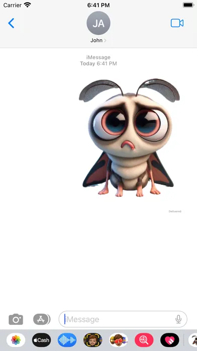 Tangkapan skrin Sad Moth Stickers