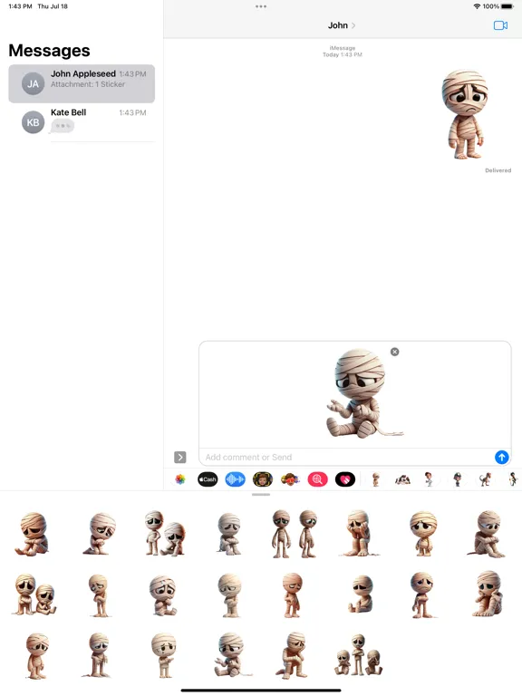 Sad Mummy Stickers iPad  स्क्रीनशॉट