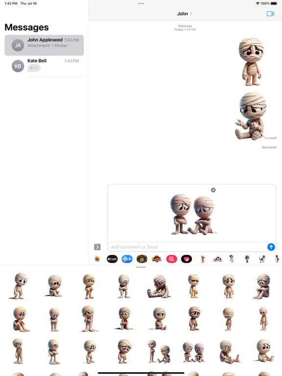 Sad Mummy Stickers iPad  स्क्रीनशॉट