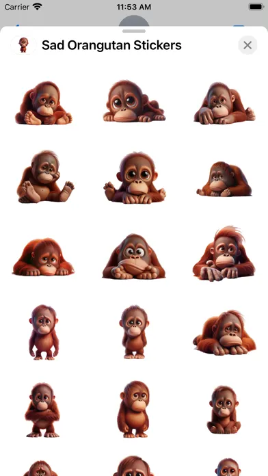 Sad Orangutan Stickers Screenshots