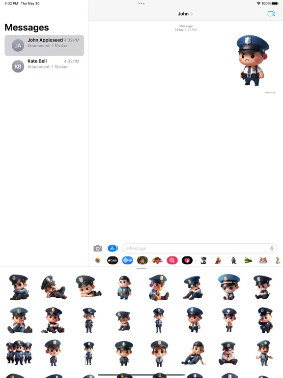 ภาพหน้าจอของ Sad Policeman Stickers iPad 