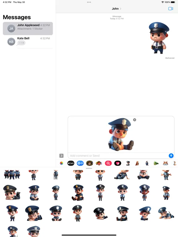 ภาพหน้าจอของ Sad Policeman Stickers iPad 