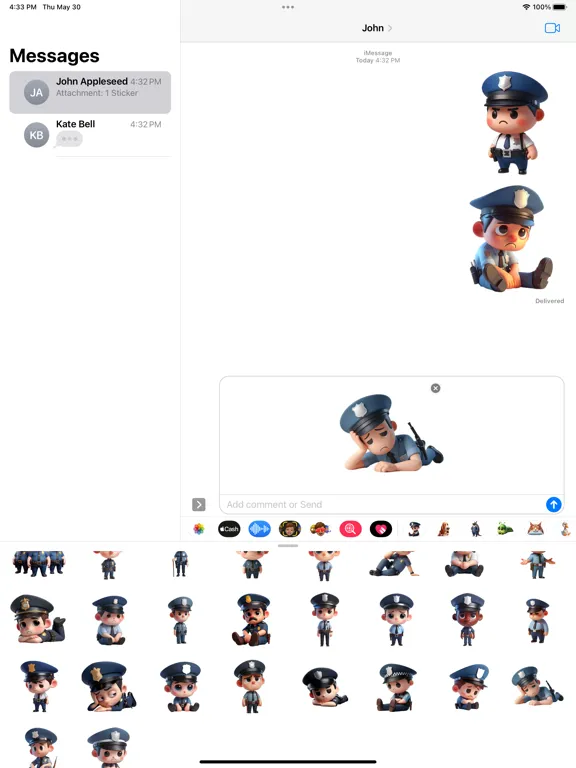 ภาพหน้าจอของ Sad Policeman Stickers iPad 