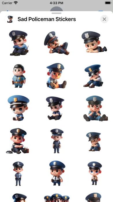 ภาพหน้าจอของ Sad Policeman Stickers