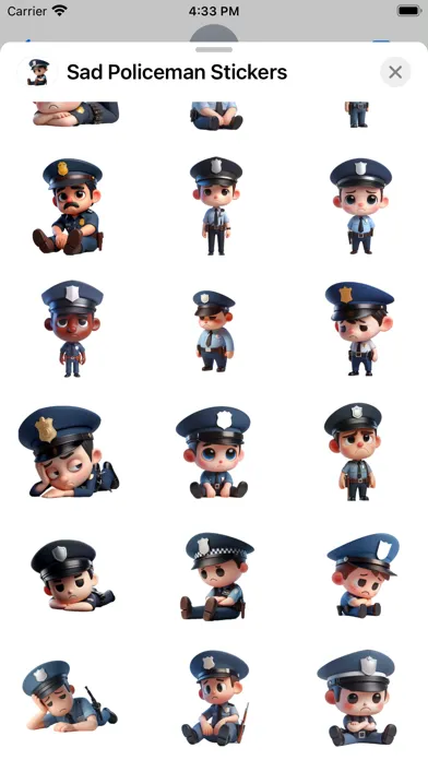ภาพหน้าจอของ Sad Policeman Stickers