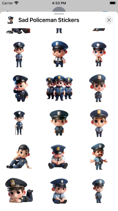 ภาพหน้าจอของ Sad Policeman Stickers