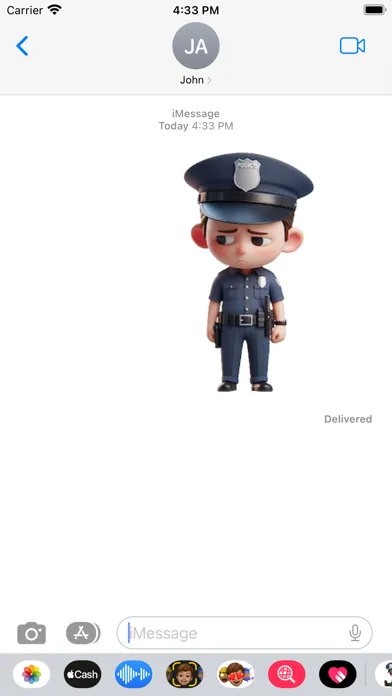ภาพหน้าจอของ Sad Policeman Stickers