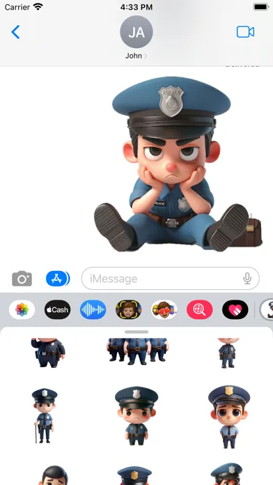 ภาพหน้าจอของ Sad Policeman Stickers