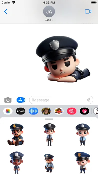 ภาพหน้าจอของ Sad Policeman Stickers