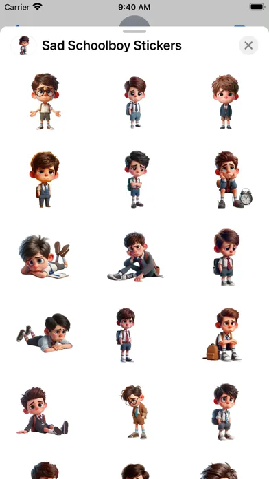 Sad Schoolboy Stickers Ekran Görüntüleri