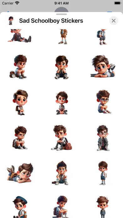Sad Schoolboy Stickers Ekran Görüntüleri