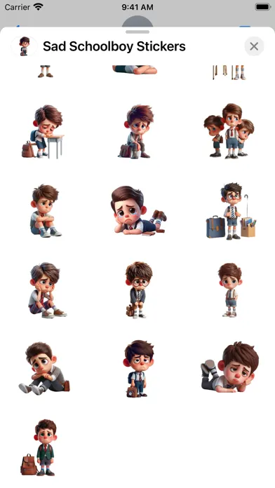 Sad Schoolboy Stickers Ekran Görüntüleri