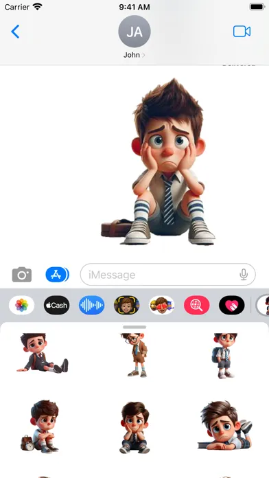 Sad Schoolboy Stickers Ekran Görüntüleri