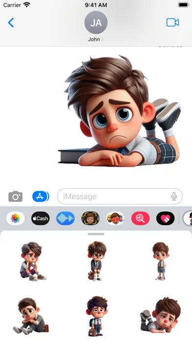 Sad Schoolboy Stickers Ekran Görüntüleri