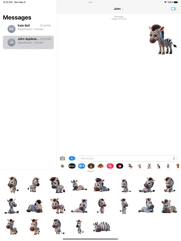 تصاویر Sad Zebra Stickers iPad 