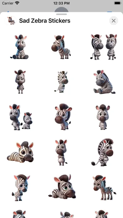 تصاویر Sad Zebra Stickers
