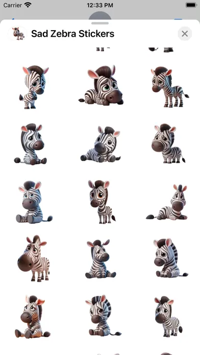تصاویر Sad Zebra Stickers