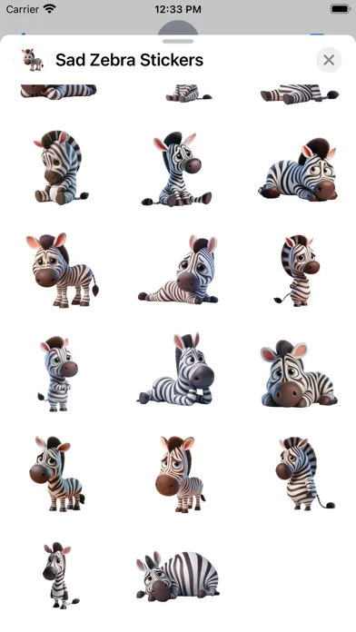 تصاویر Sad Zebra Stickers