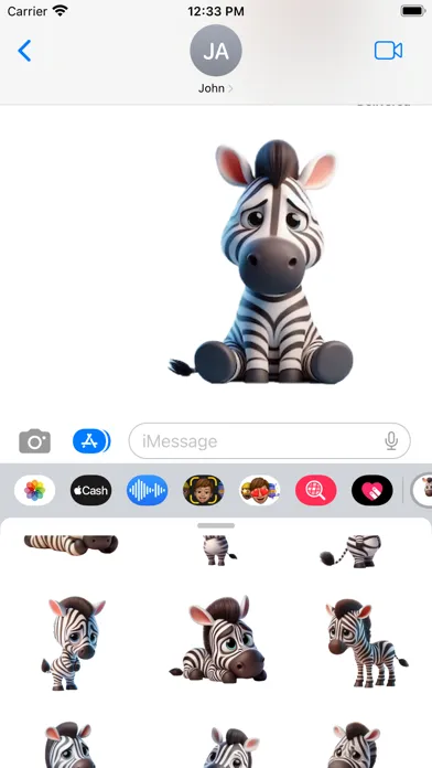 تصاویر Sad Zebra Stickers