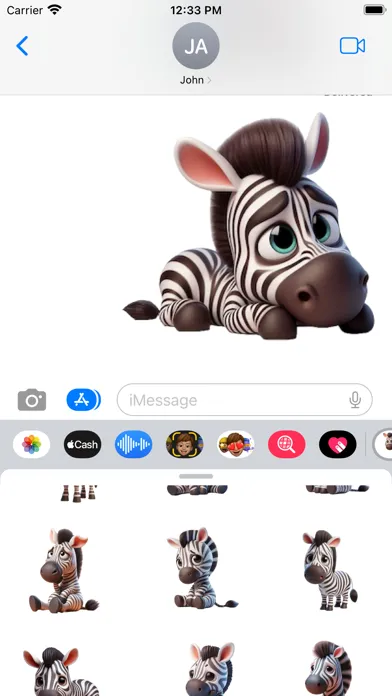 تصاویر Sad Zebra Stickers