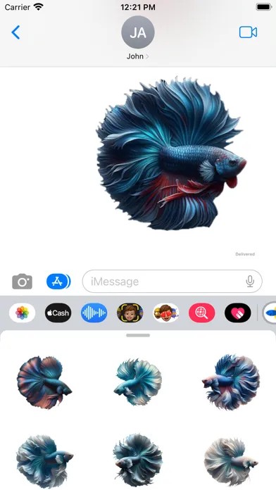 Siamese Fighting Fish Stickers سکرین شاٹس