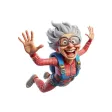 Skydiving Granny Stickers