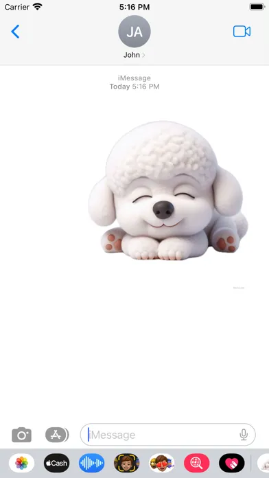 Tangkapan skrin Sleeping Bichon Frise Stickers