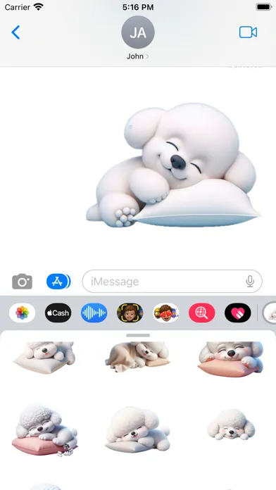 Tangkapan skrin Sleeping Bichon Frise Stickers