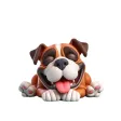 Sleeping Boxer Dog Stickers
