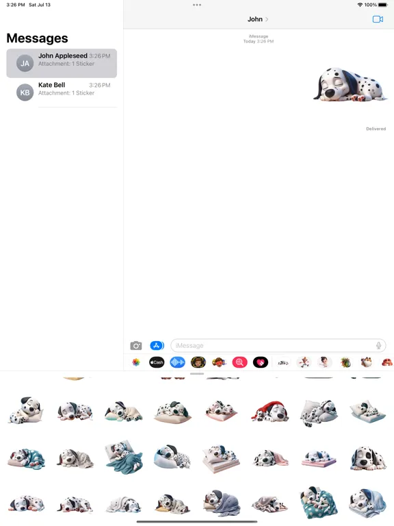 Screenshot di Sleeping Dalmation Stickers iPad 