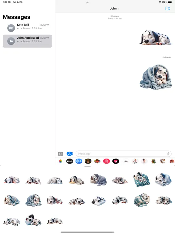Screenshot di Sleeping Dalmation Stickers iPad 
