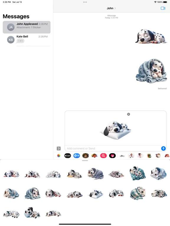 Screenshot di Sleeping Dalmation Stickers iPad 