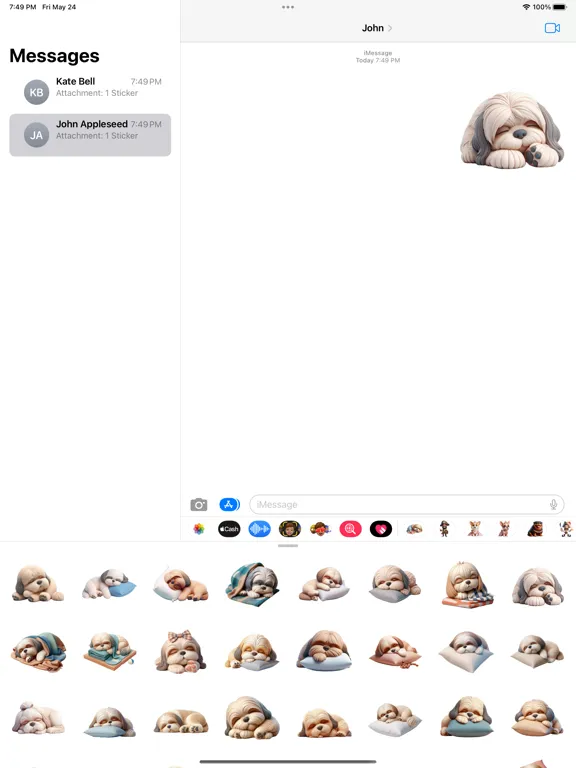 Zrzuty ekranu Sleeping Lhasa Apso Stickers iPad 