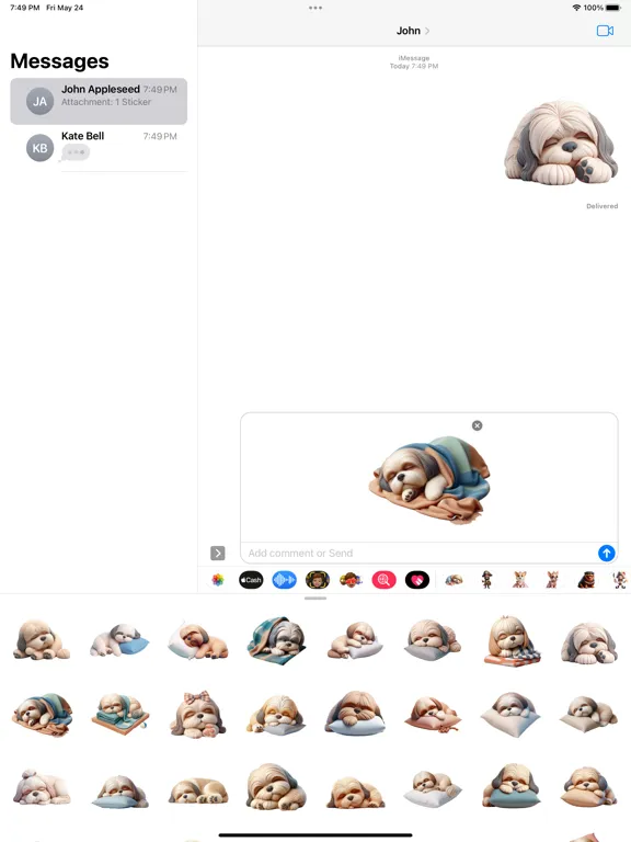 Zrzuty ekranu Sleeping Lhasa Apso Stickers iPad 