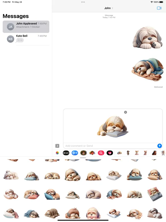 Zrzuty ekranu Sleeping Lhasa Apso Stickers iPad 