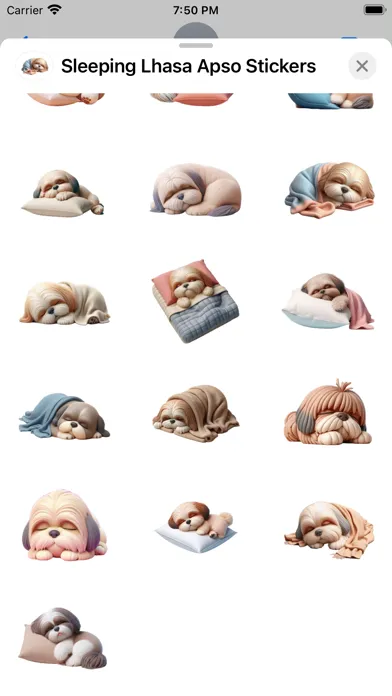 Zrzuty ekranu Sleeping Lhasa Apso Stickers